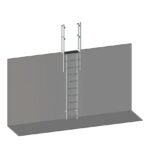 Escalera fija de aluminio en muro